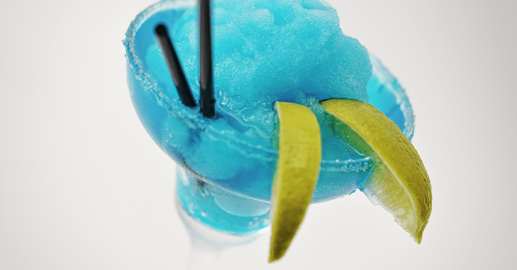 Happy Hour Frozen Blue Moscato Margaritas